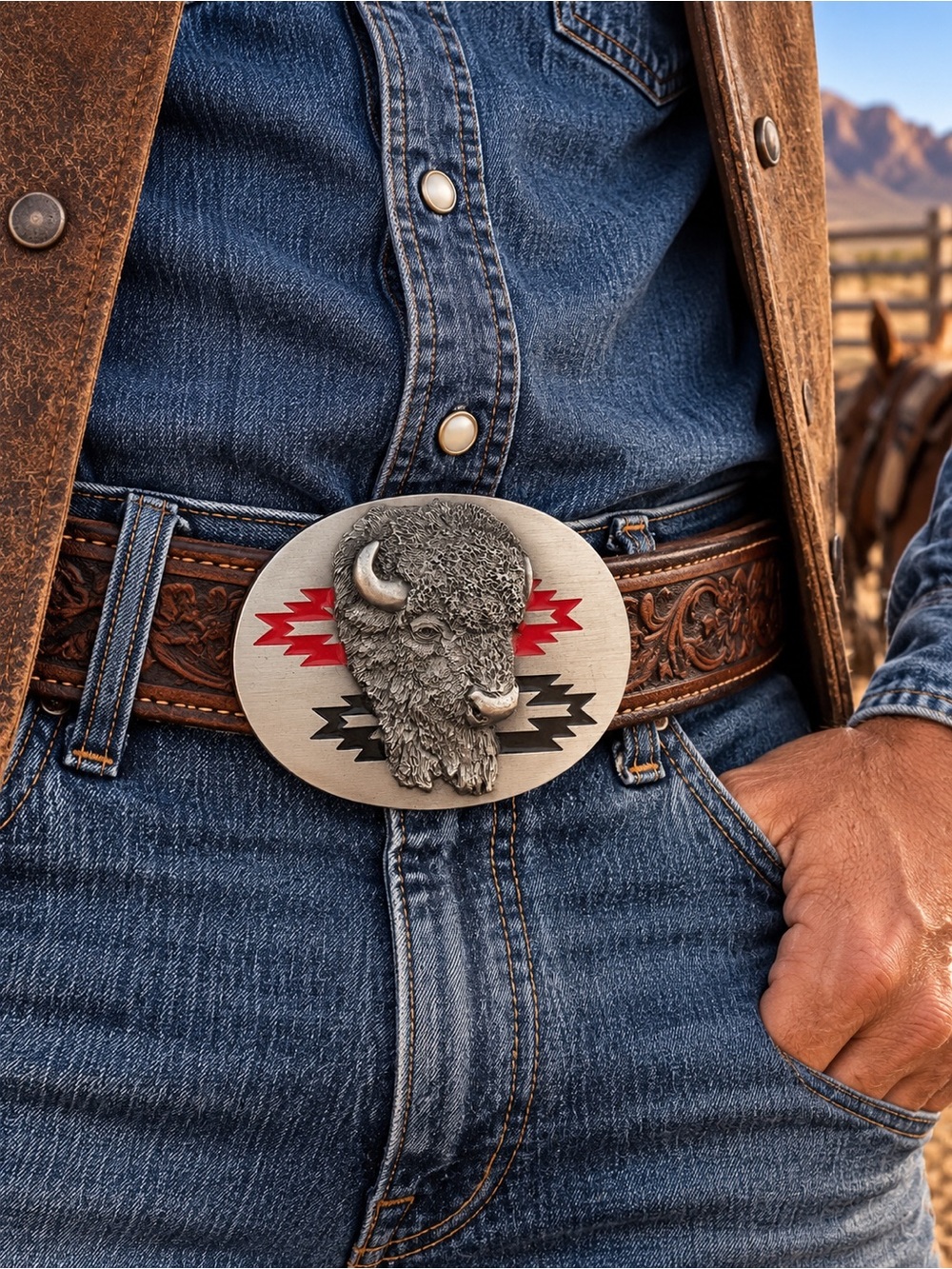 1993 Siskiyou Buffalo Belt Buckle only  — 3”